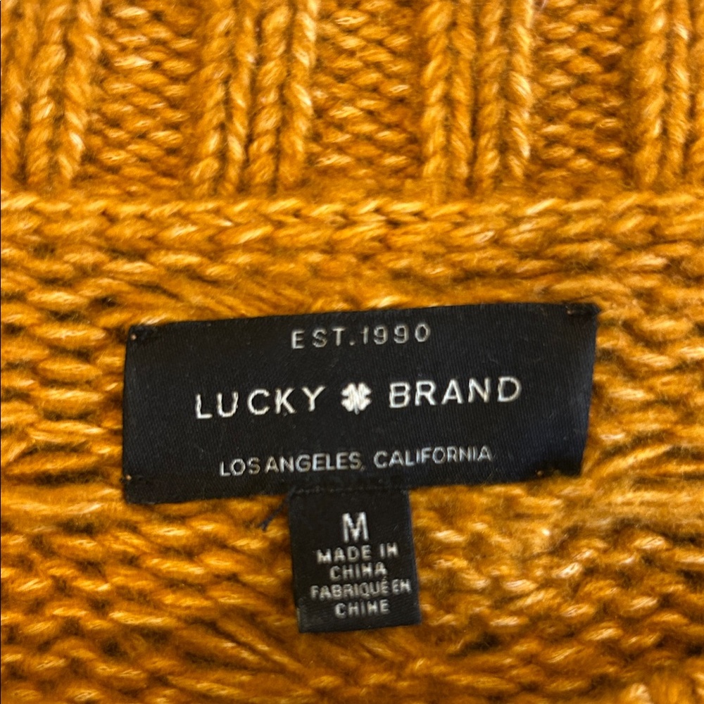 Lucky Brand Cable Knit Sweater in Warm Amber - Picture 3 of 4